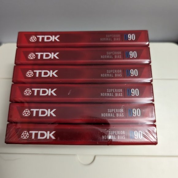 NEW 6 Pack TDK Superior D90 Normal Bias Type 1 Blank Cassette Tapes - Picture 2 of 3